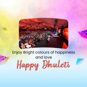Crowd at a Dhulleti event with colorful decorations