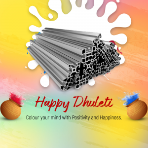 Image depicting metal bars with colorful splashes and traditional Dhulleti pots.