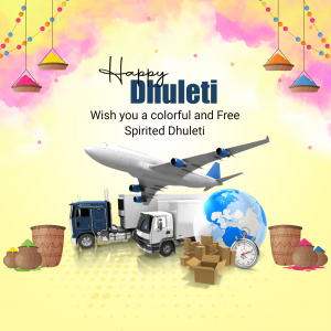 Dhulleti celebration with travel and logistics imagery