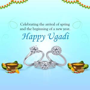 Happy Ugadi With Sparkling Jewelry Artwork For Telegram