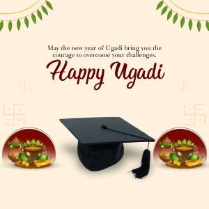 Happy Ugadi Graduation Creative Design For Facebook