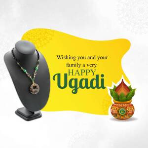 Happy Ugadi Greetings With Necklace Poster For Google Business Profile