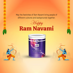 Ram Navami greeting with Berger Paints Silk Glamour bucket