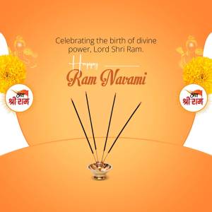 Happy Ram Navami Promotional Banner For Twitter