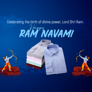 Ram Navami greeting with clothing advertisement
