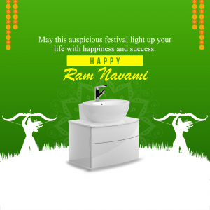 Ram Navami greeting with a bathroom fixture