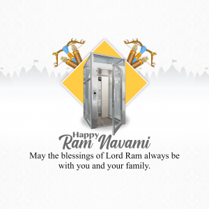 Ram Navami greeting with an elevator illustration