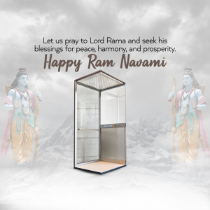 Ram Navami greeting with an elevator advertisement