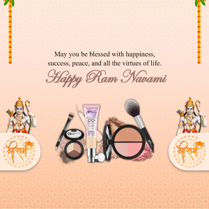 Ram Navami greeting with makeup products