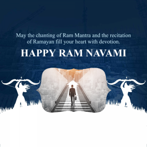 Ram Navami festival greeting with Ramayana imagery