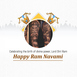 Ram Navami greeting with Lord Ram imagery