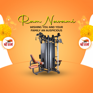 Ram Navami greeting with a home gym equipment image