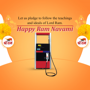 Ram Navami greeting with Indian Oil fuel dispenser