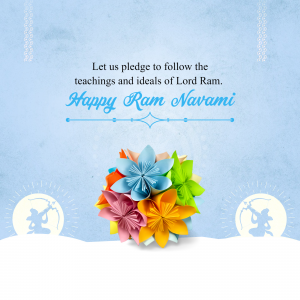 Ram Navami greeting card with floral design