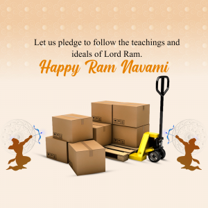 Ram Navami greeting with logistics elements