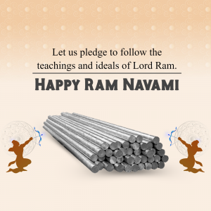 Ram Navami greeting with Lord Ram imagery and arrows