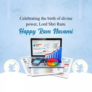 Ram Navami greeting with data analysis imagery