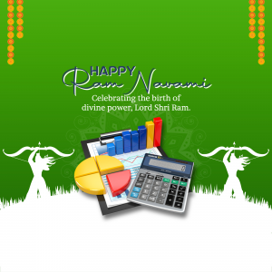 Ram Navami greeting with business and finance elements
