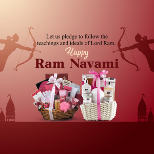 Ram Navami greeting with a gift basket