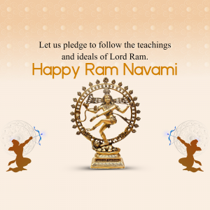 Image depicting Lord Shiva Nataraja with Ram Navami message