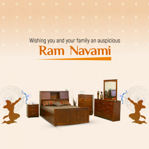 Ram Navami greeting with furniture display