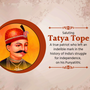 Portrait of Tatya Tope, an Indian freedom fighter