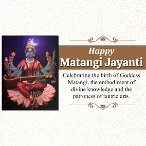 Matangi Jayanti whatsapp status poster