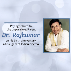 Tribute image for Dr. Rajkumar on his birth anniversary