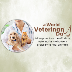 Veterinarian holding a puppy and kitten