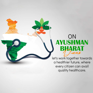 Ayushman Bharat logo with stethoscope and Indian map