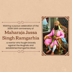Maharaja Jassa Singh Ramgarhia Birth Anniversary graphic