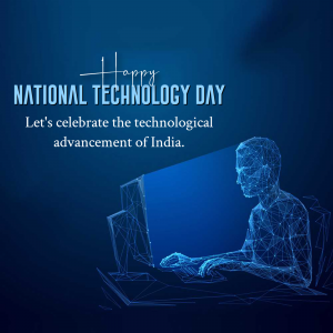 National Technology Day graphic with a person working on a computer