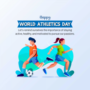 Illustration of runners celebrating World Athletics Day