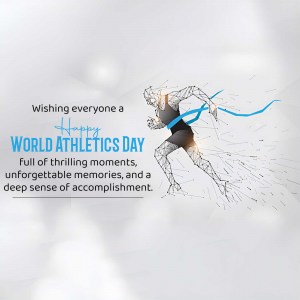 Digital illustration of a runner celebrating World Athletics Day
