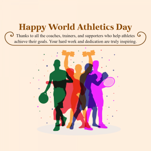 World Athletics Day celebration with silhouettes of athletes