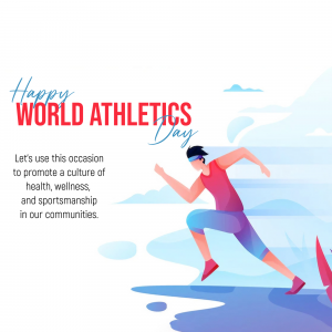 Illustration of a runner celebrating World Athletics Day