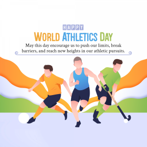 Illustration of athletes celebrating World Athletics Day