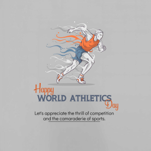 Illustration of a runner with text 'Happy World Athletics Day'