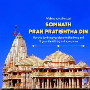 Somnath Pran Pratishtha Din festive banner