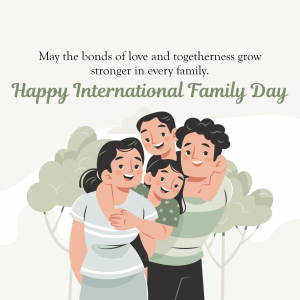 Illustration of a happy family celebrating International Family Day