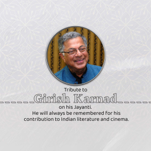 Girish Karnad Jayanti creative image