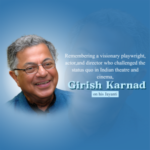 Portrait of Girish Karnad, Indian playwright, actor, and director.