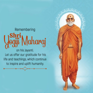Image of Yogi Maharaj with text commemorating his Jayanti