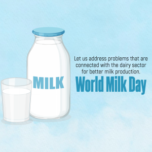 Image of a milk bottle and glass with 'World Milk Day' text.