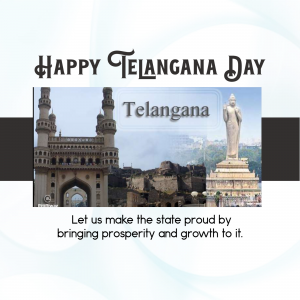 Telangana Day celebration with iconic landmarks
