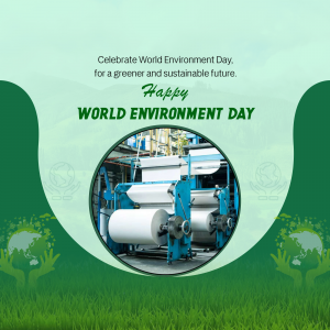 World Environment Day graphic with factory and greenery