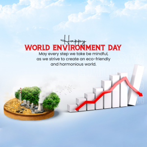 World Environment Day graphic with growth chart and eco-friendly imagery