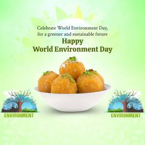 Happy World Environment Day With Sweet Treats Flyer For Telegram