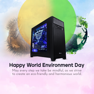 Gaming PC with environmental elements for World Environment Day