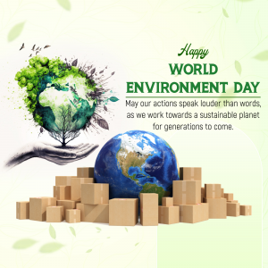 World Environment Day graphic with Earth in hands
